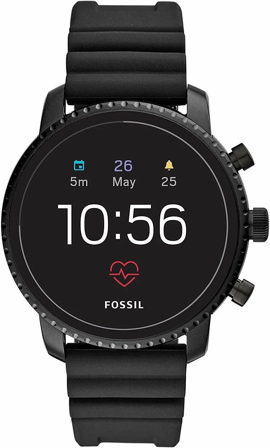 

Fossil FTW4018 Men's Gen 4 Explorist HR Silicone Touchscreen Smartwatch - Black