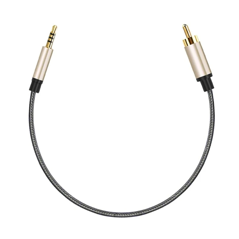 

RCA to 3.5mm Male Stereo Cable, Nylon Braided Gold-Plated Plug