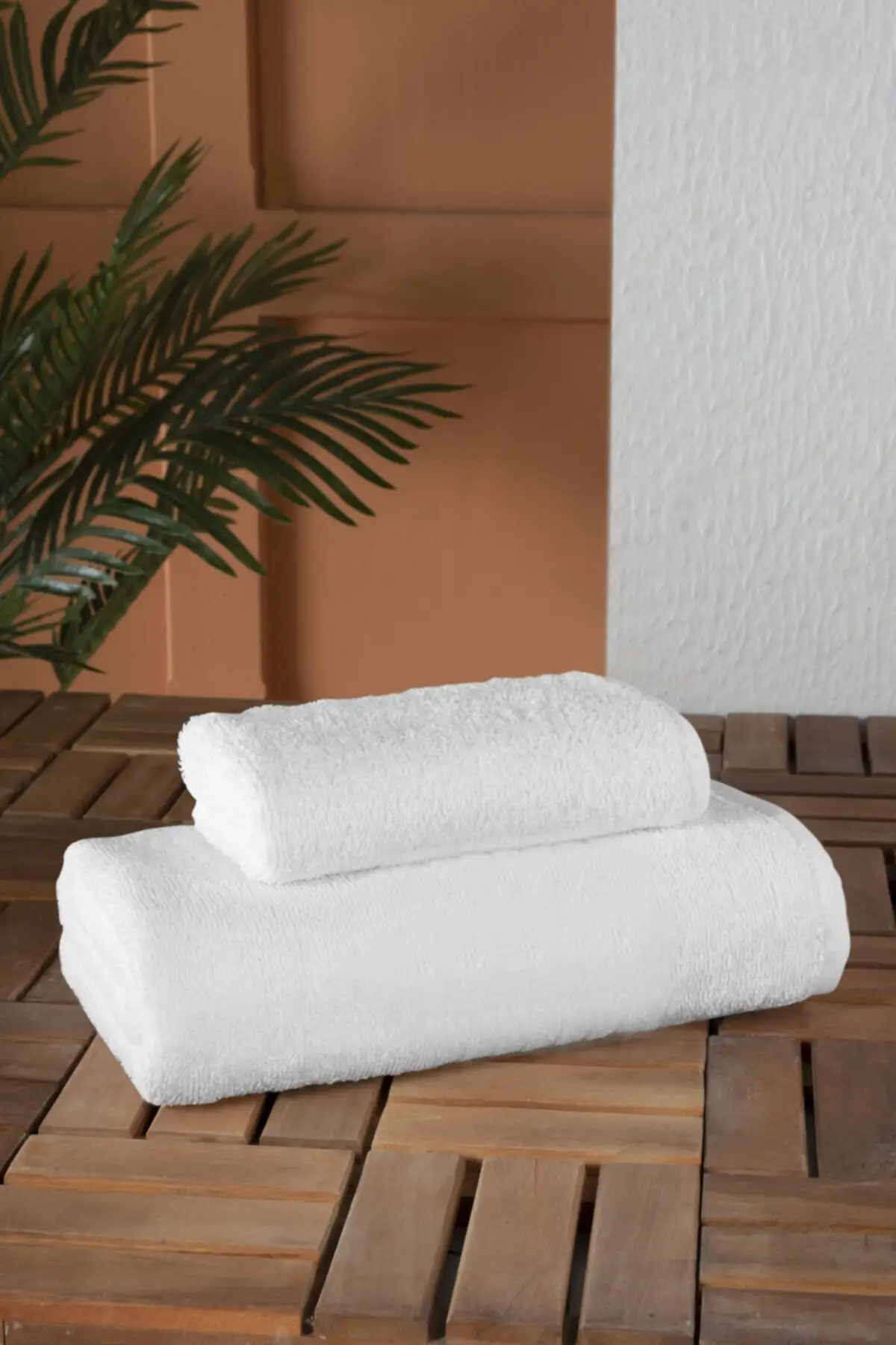 Hotel Group Bath & Hand Towel Cotton 1 Piece 70x140 Cm +1 Piece 50x90 Cm White, Bath Towels, Hair Towels