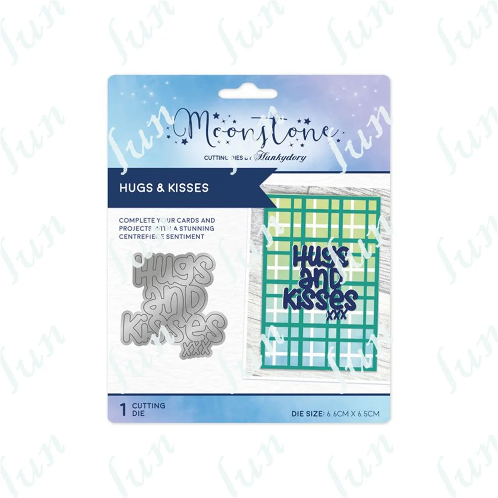 

Hugs & Kisses Metal Cutting Dies Molds Scrapbooking Paper Cards Making Cuts Crafts Template Handmade Decor Card Big Die Handmade