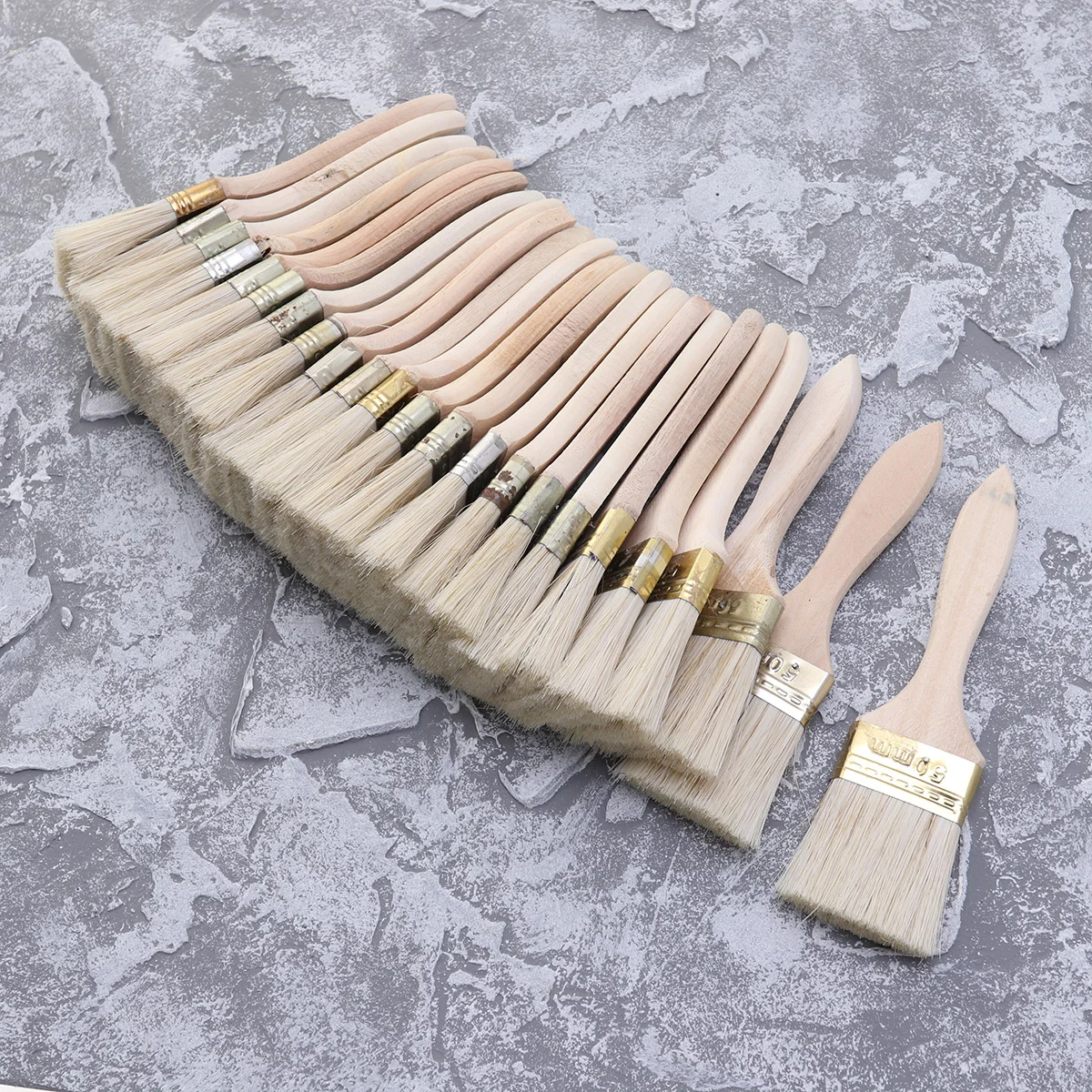 

23pcs Chip Brushes Wooden Handle Wall Furniture Painting Brush for Stains Varnishes Glues 2inch Acrylic oil