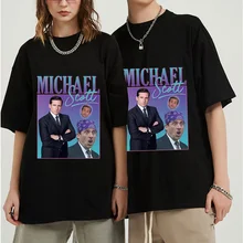 Michael Scott Homage The Office Men T Shirts Tv Series Schrute Jim Halpert Short Sleeve Tee Shirts C