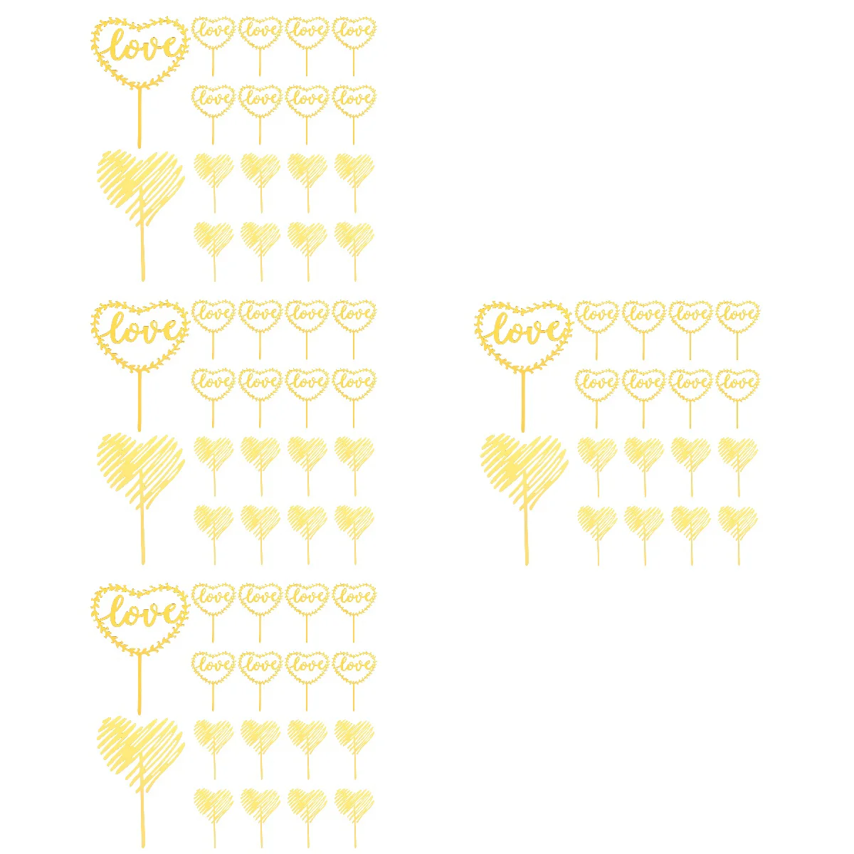 

160 Heart Cupcake Toppers Love Heart Cake Decors Valentine's Day Wedding Cake Insert