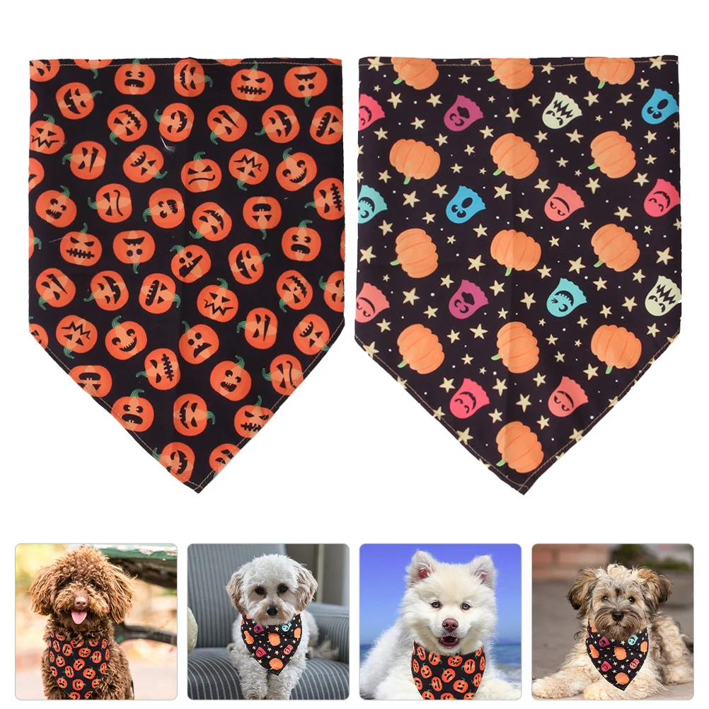 

2Pcs Household Pet Bandanas Dog Bandanas Portable Cat Bandanas