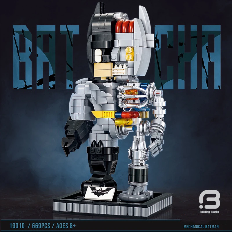 

669PCS Technical 3D Perspective Mechanical Batman Model Building Blocks Bruce Wayne Super Hero Bricks Toys For Boy Kids Gifts