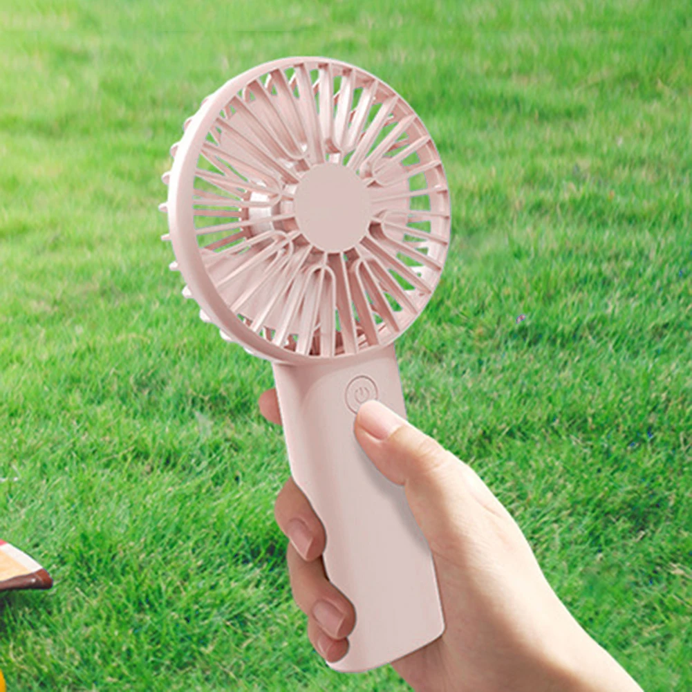 

Portable Handheld Fan USB Rechargeable Cooling Hand Fans 3 Speed Adjustment 400mAh with Phone Bracket for Camping Hiking Fishing