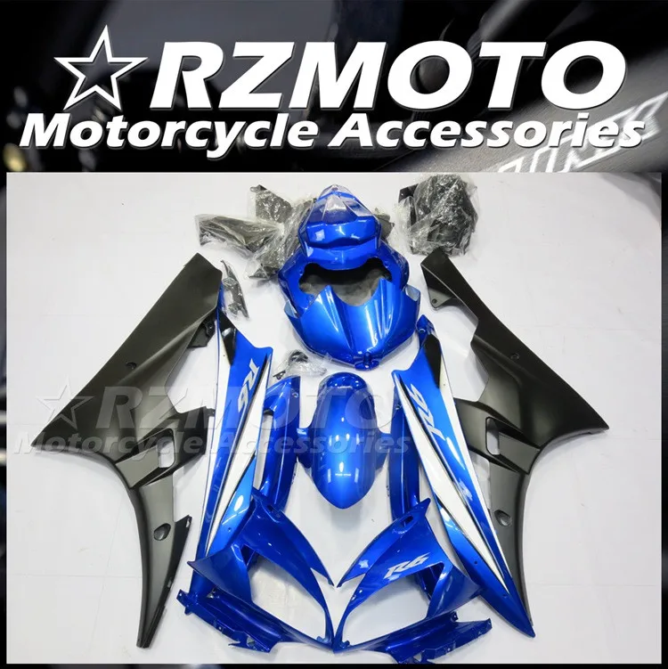 

Литьевая пресс-форма, новые комплекты обтекателей из АБС-пластика, подходят для YAMAHA YZF-R6 2006 2007 YZF R6 06 07, комплект обтекателей черного и синего ...