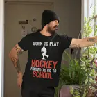 Футболка мужская оверсайз с коротким рукавом, хлопок, Хоккей, Повседневная Базовая рубашка, оверсайз 3XL