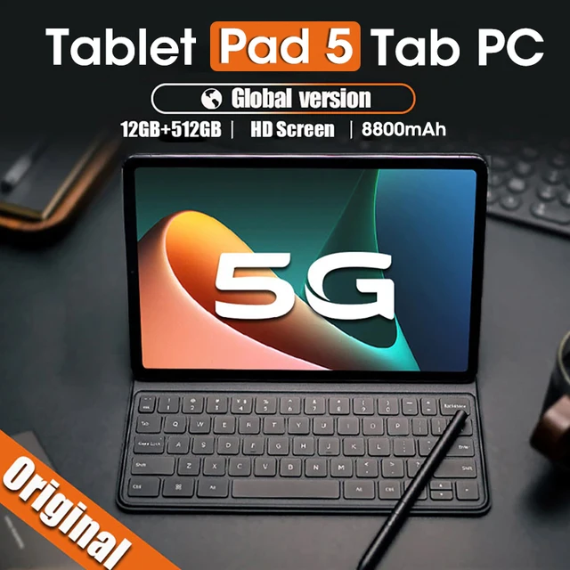 Tablet Pad 5 Tab PC Original Tablete Android 12 Global Version 12GB+512GB 11 Inch 2.5K Display 5G Network Gaming Tablets 8800mAh 1