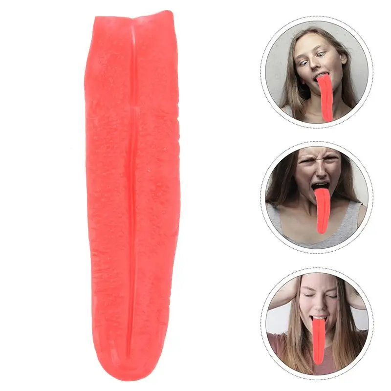 

2pcs Realistic Tongue Gross Jokes Prank Magic Tricks Horrific Toys Prop Halloween Horrific Prop