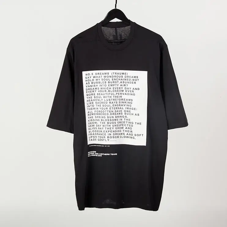 

Cheap Drkshdw Printed Jumbo T-shirt Men Cotton Black Oversized Tee Hip Hop Tops Women Casual Tee