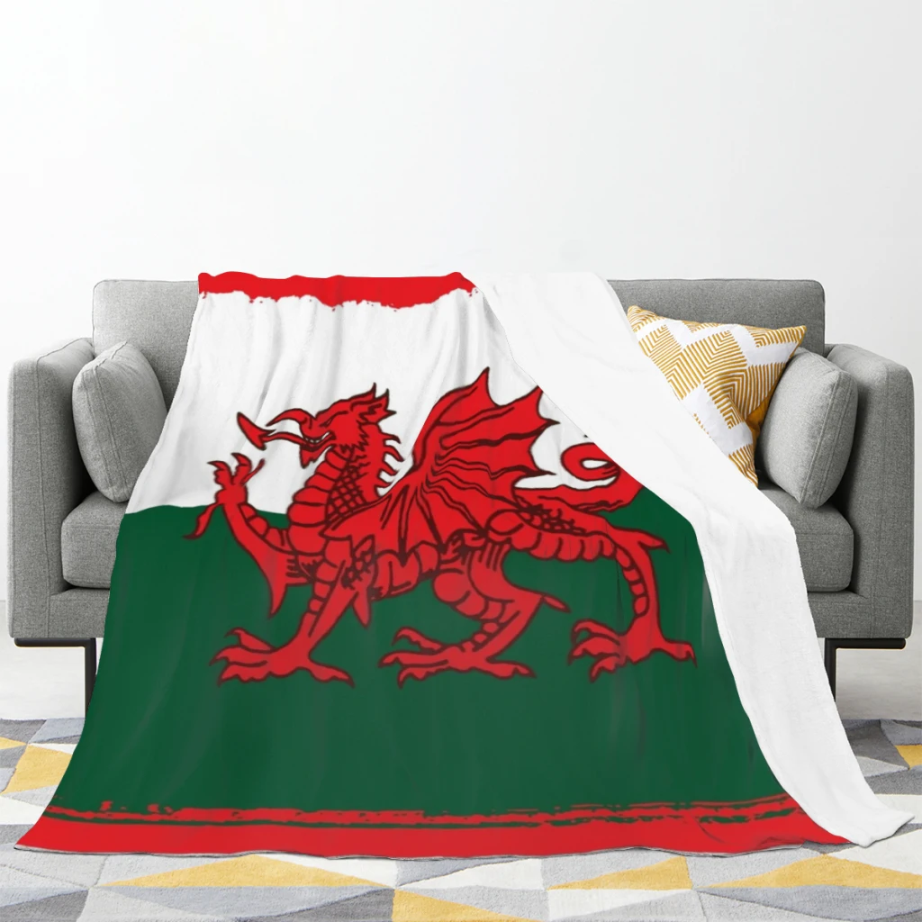Y Ddraig Goch The Red Dragon Гранж Веллийский флаг фланелевое многофункциональное теплое