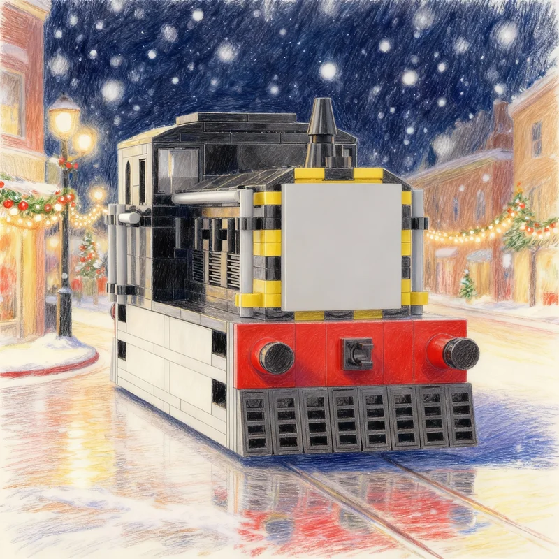 Фото 390 деталей MOC Mavis The Quarry Diesel BR Class Shunter Train: Модель-конструктор, архитектурные блоки, рождественский подарок, DIY-сборка №1