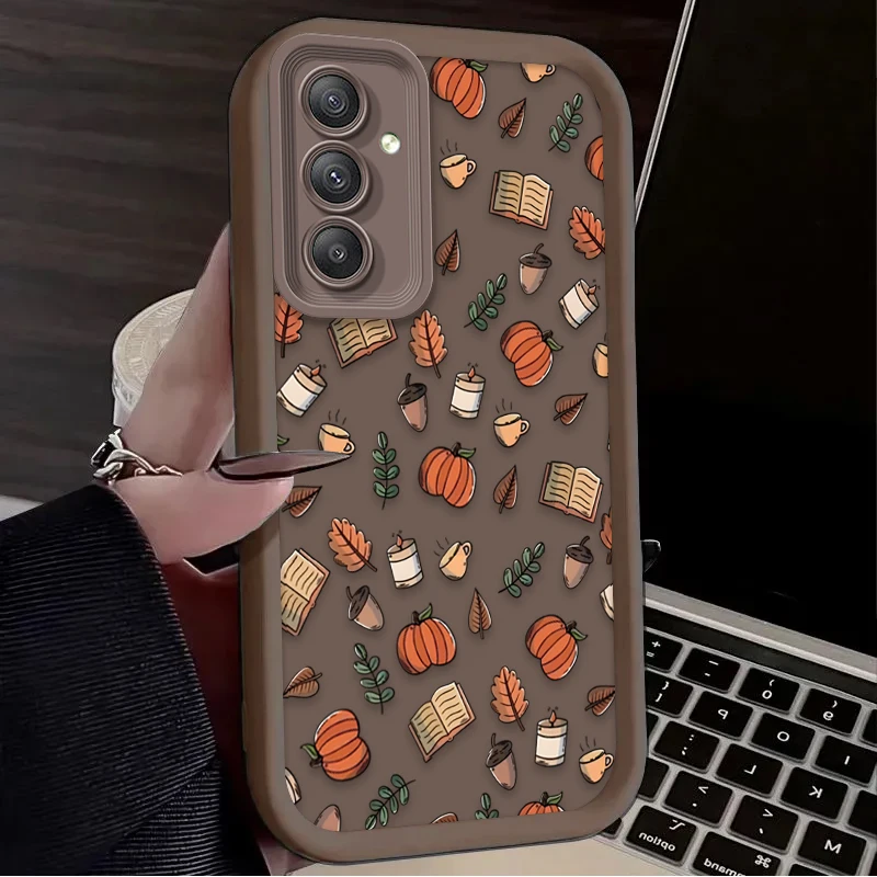 Фото Чехол с милым тыквенным черепом на Хэллоуин для Samsung Galaxy A54 A05S A05 A34 A24 A14 A53 A33 A23 A13 A52 A52S A32 A22 A12 A71 A51 A31 №3