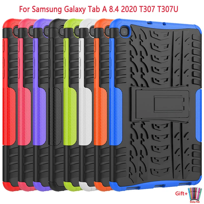 

Case For Samsung Galaxy Tab A 8.4 2020 T307 T307U Hybrid Armour Stand Holder Silicone PC TPU Cover For Galaxy SM-T307 8.4'' Capa