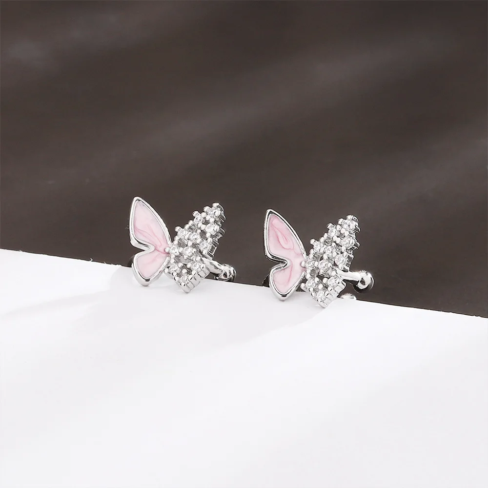 Розовые ушные манжеты в форме бабочки для девочек-подростков корейская мода
