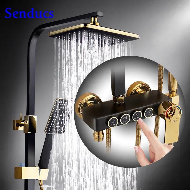 

Современные смесители для душа для горячей и холодной воды, смесители для душа из твердой латуни, Термостатические душевые наборы для ванно...