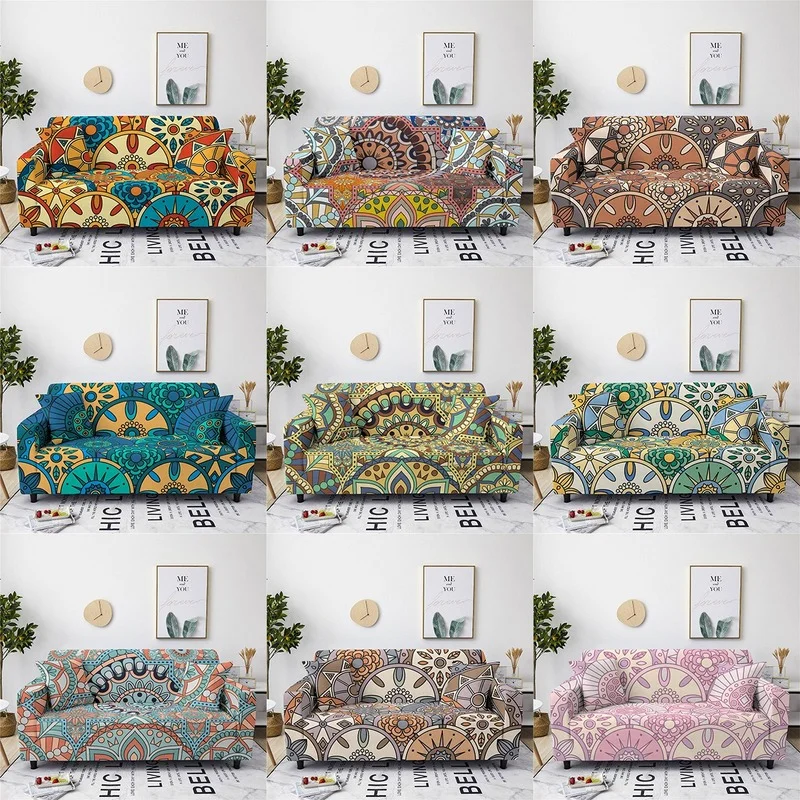 

Bohemia Themed Anti-dirty 3 Seat Sofa Covers Dust-proof Elastic Armrest Cough Covers Washable Room Decor Housse De Canape