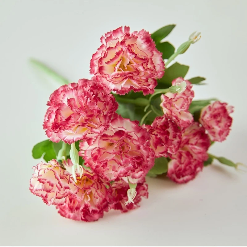 

10Heads Artificial Carnations Outdoor UV Resistant No Fade Artificial Flower Carnation Silk Petals Fake Flowers Forever Plants
