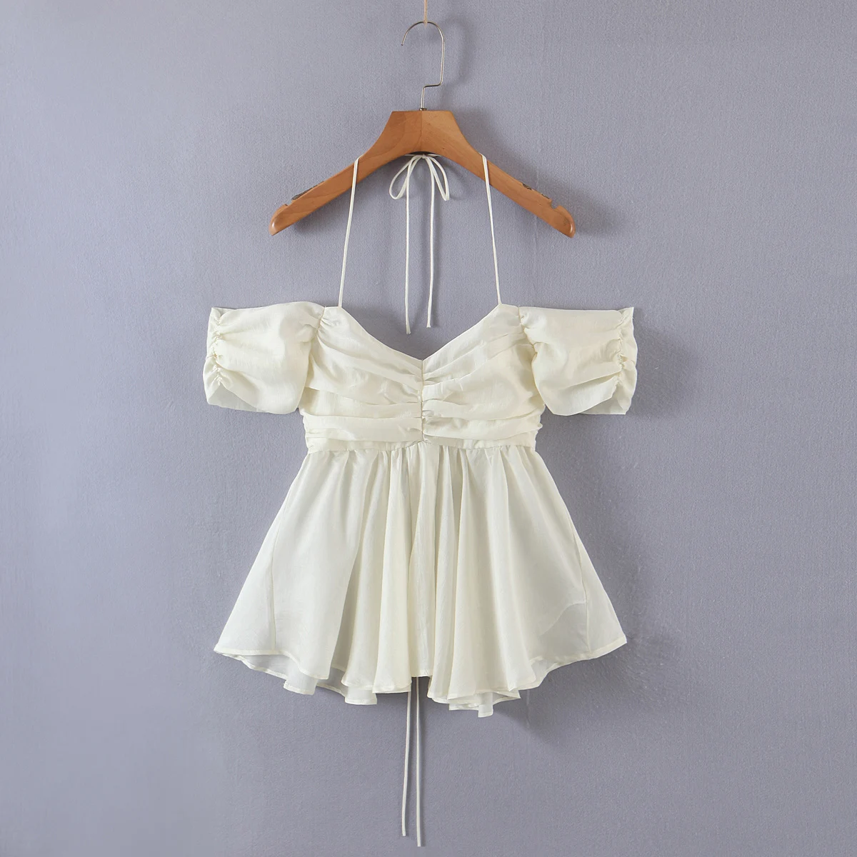 

JC·KILIG 2022 Summer sexy cute Beige suspender top L6050