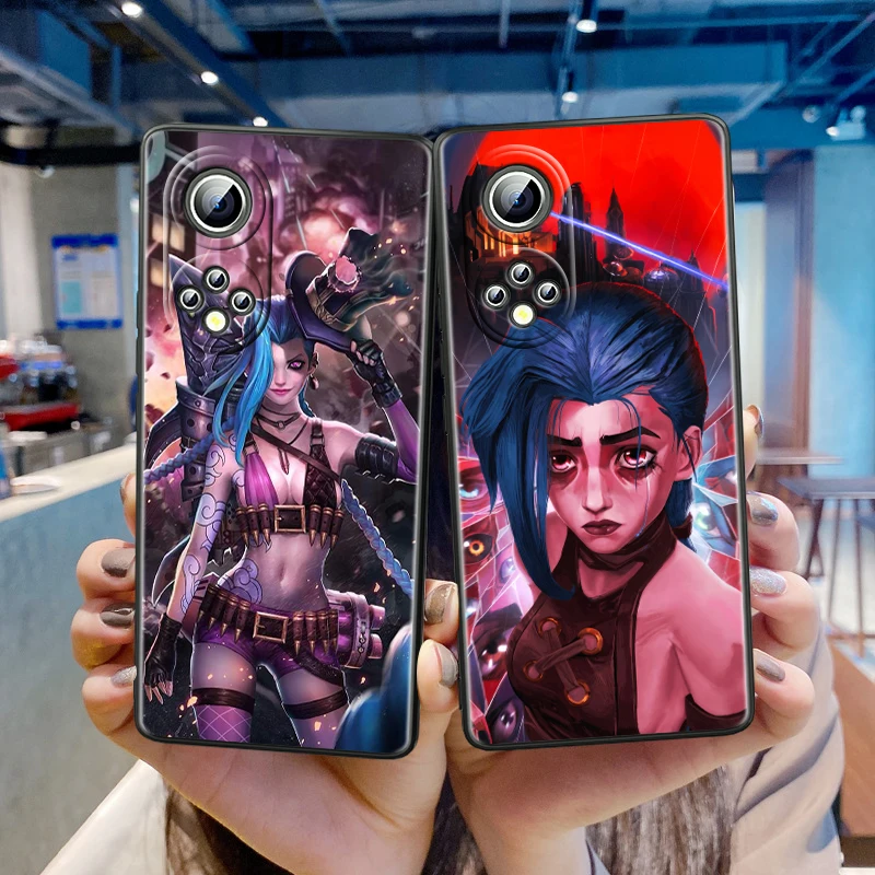 

Arcane Jinx League of Legends For Honor 60 50 Pro X20 SE V30 Magic3 Play 5T 5G 30 Lite X30i 30S Soft Black Phone Coque Fundas