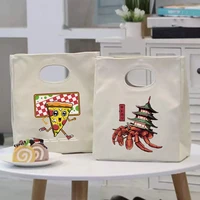 2022 portable lunch bags cute monster printed fresh cooler pouch for office convenient lunch box tote food container thermal bag