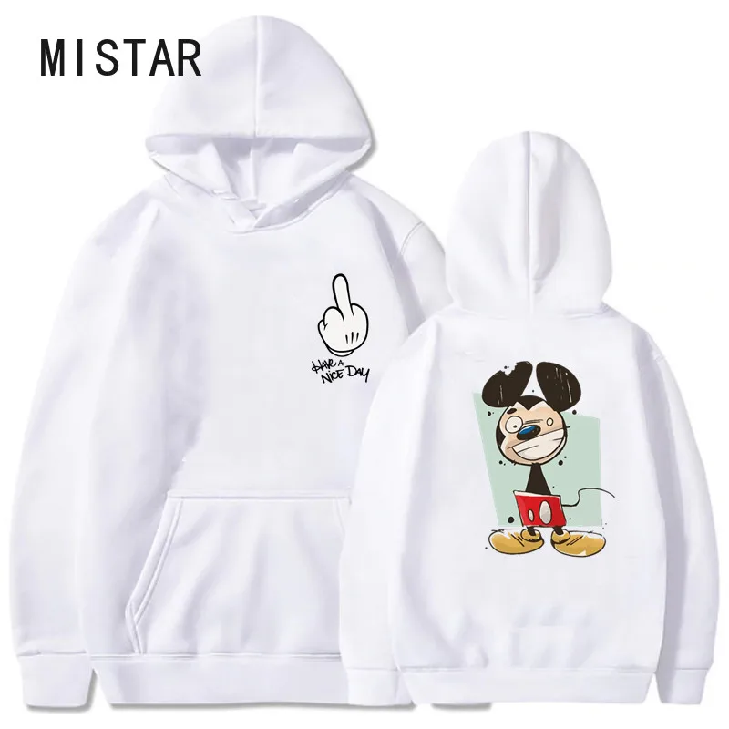 

Funny Mickey Mouse Women Hoodies Printed Have A Nice Day Loose Streetwear Hoodie Casual Sweatshirt Harajuku Hoody Female Clothes