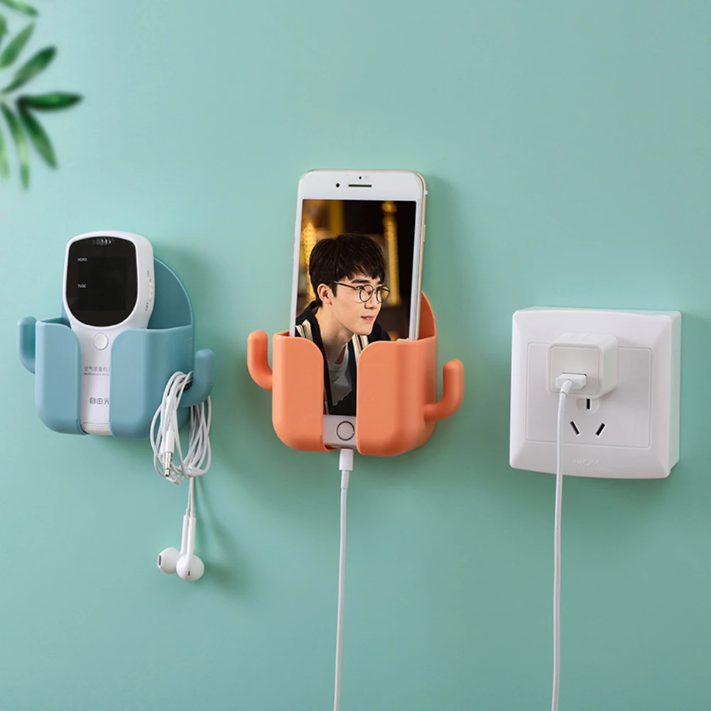 

1 PCS Multifunctional Mobile Phone Holder Wall Storage Shelf Organizer Rack Bathroom Kitchen Items Stander Self-adhesive Storage