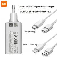 original xiaomi redmi note 9 pro qc3 0 fast eu adapter charger type c micro usb cable for mi 8 9 se cc9 redmi note 8 9 8t 9s
