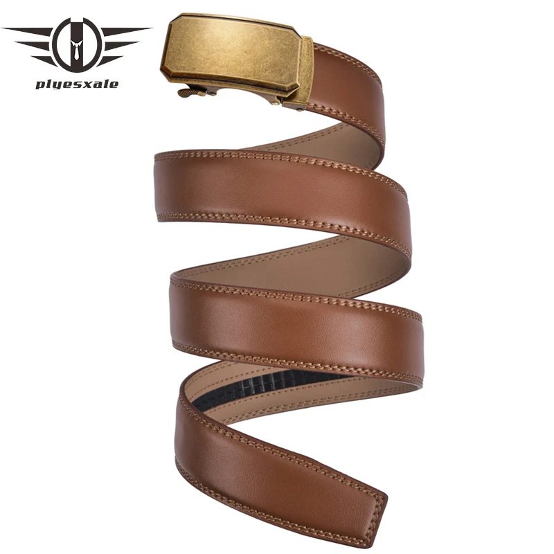 

Plyesxale Genuine Leather Belt For Men 2023 Luxury Brand Casual Waist Belt Brown Cinto Masculino Designer Cinturones Hombre B152