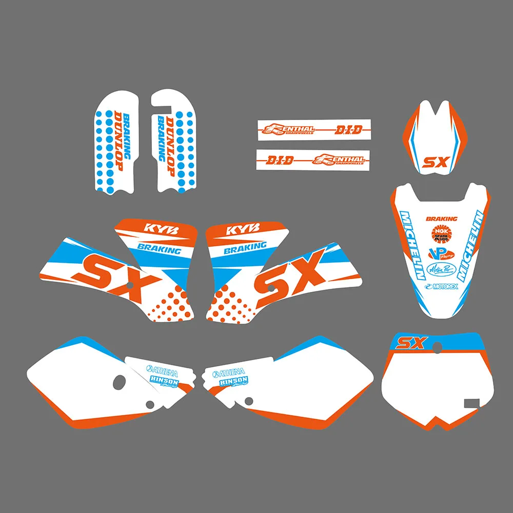

NICECNC Motorcycle 1 set Team Background Graphic Sticker Decals Kit for KTM SX65 SX 65 65SX 2002 2003 2004 2005 2006 2007 2008