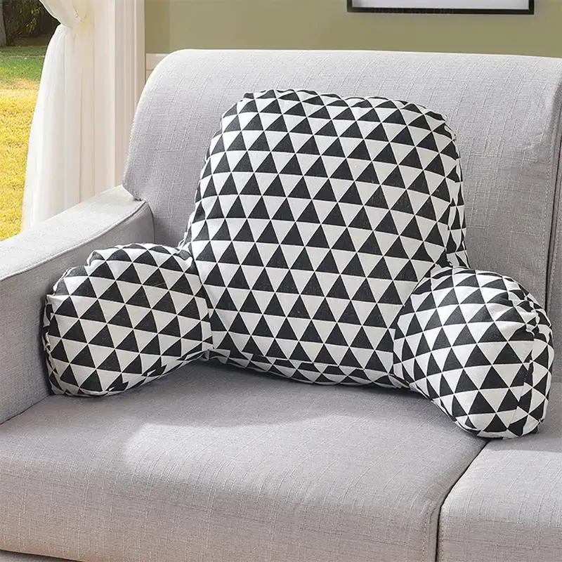 

31Pillow Back Cushion with Arm Support Bed Reading Rest Waist Chair Car Seat Sofa Rest Lumbar Cushion Cotton Linen Plush Fabric