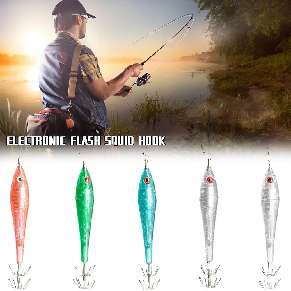 

2023 Lifelike Jigs Luminous Wood Shrimp Lures Octopus Bait Fishing Tackle Electronic flash Squid Hook
