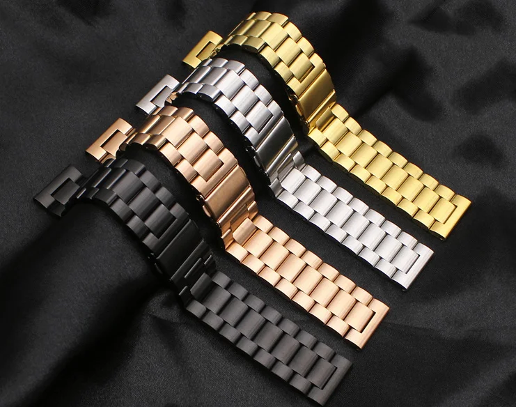 Watch Band Stainless Steel Straps 14 16 20 22 24mm Watch Accessories High Quality Metal Strap for Samsung Galaxy /Huawei watch