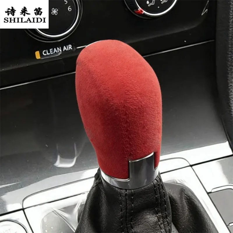 Фото Накладка на ручку переключения передач из замшевой кожи для Volkswagen VW Santana, Magotan, CC, Touran, Lavida, Gran Lavida, Jetta, Golf, Bora №1