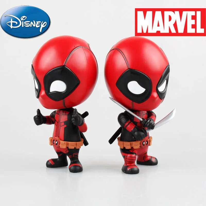 

Disney Q Version Avengers Deadpool Hand-Made Model Superstar Shaped Doll Doll Car Decoration Toys Gift Marvel