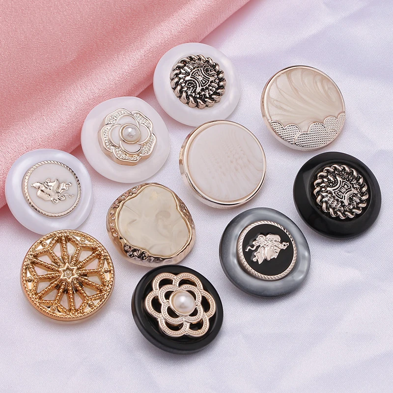 18/25/30mm Luxury Pearl Buttons Plastic Shank Buttons for DIY Coat Suit Cardigan Sweaters Decor Accessories Sewing Scrapbooking