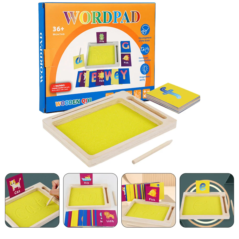 

Песочная живопись, Детский развивающий Набор для обучения словам, игры для зрительных игр, цветные буквы «сделай сам», подарок, Дошкольный к...