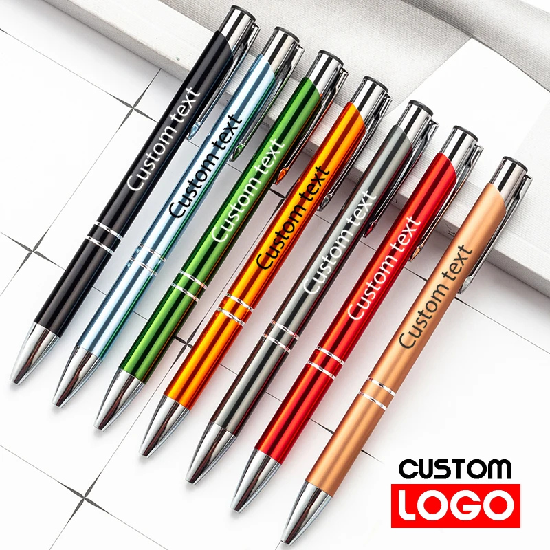 

100pcs Metal Ballpoint Pen Wholesale Business Advertising Gift Pen Student Prize Gel Pen Can Be Customized Logo Lettering Name