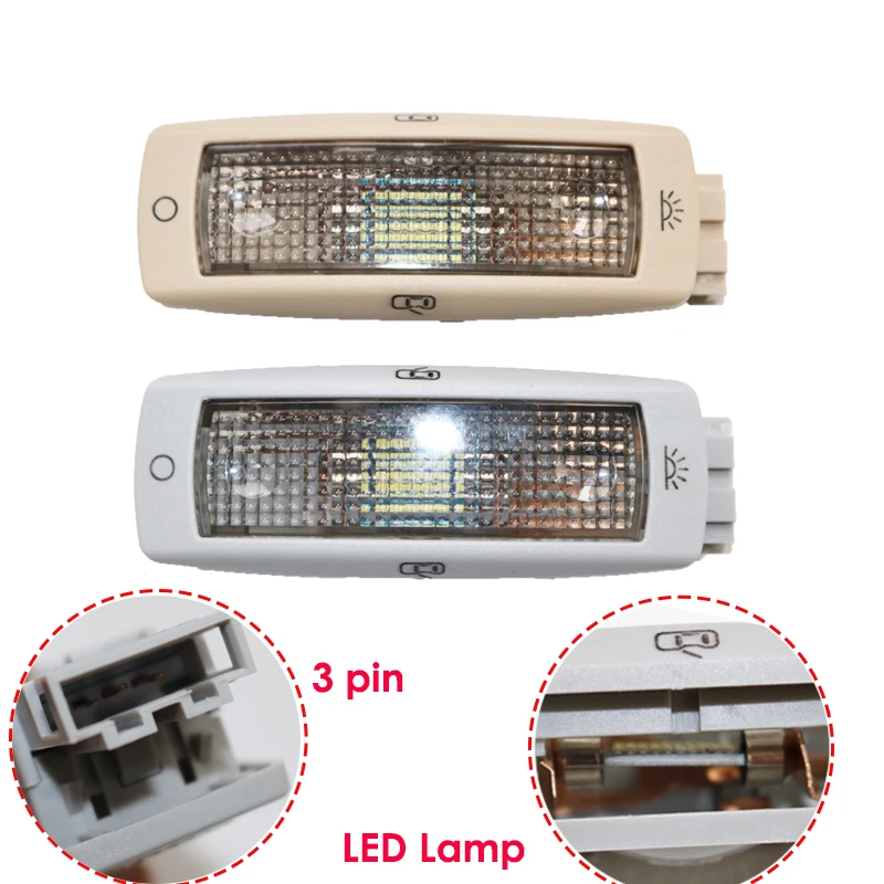 

Светодиодный ная галогенная лампа для чтения карты заднего вида автомобиля, купольная лампа для VW Beetle Golf Passat Tiguan Caddy Bora для Skoda Fabia Seat 3B0947291
