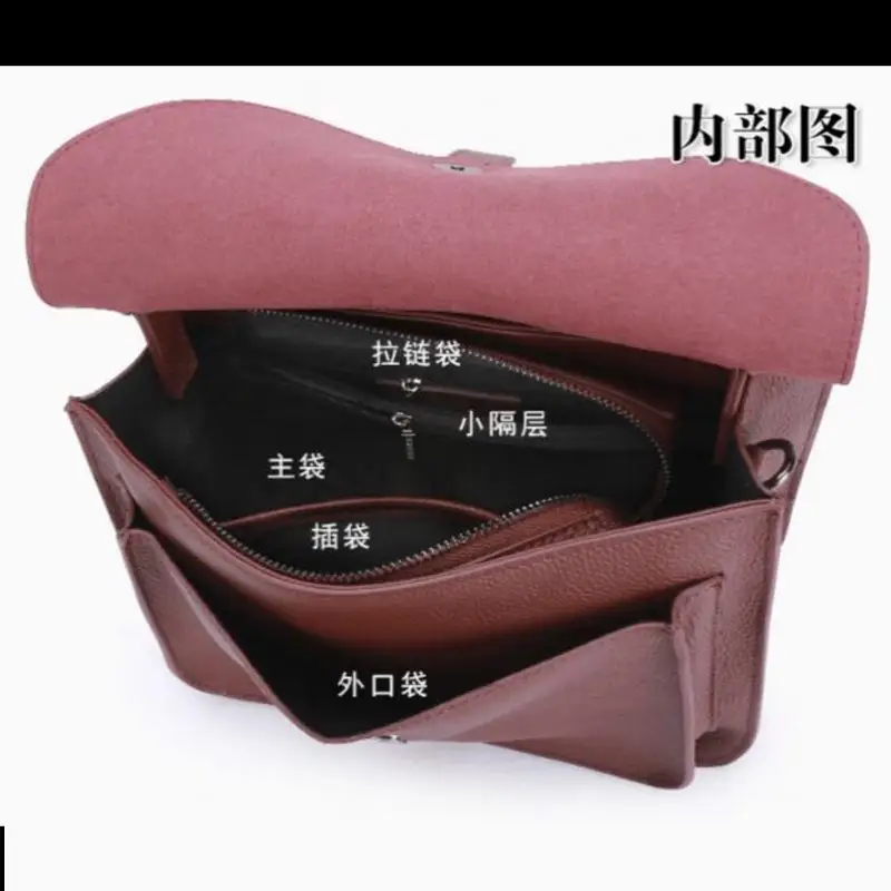 Genuine Leather Women Shoulder Bag 2022 Vintage Messenger Crossbody Bag Female Purse Totes Bag Soild Casual Cowhide Lady Handbag