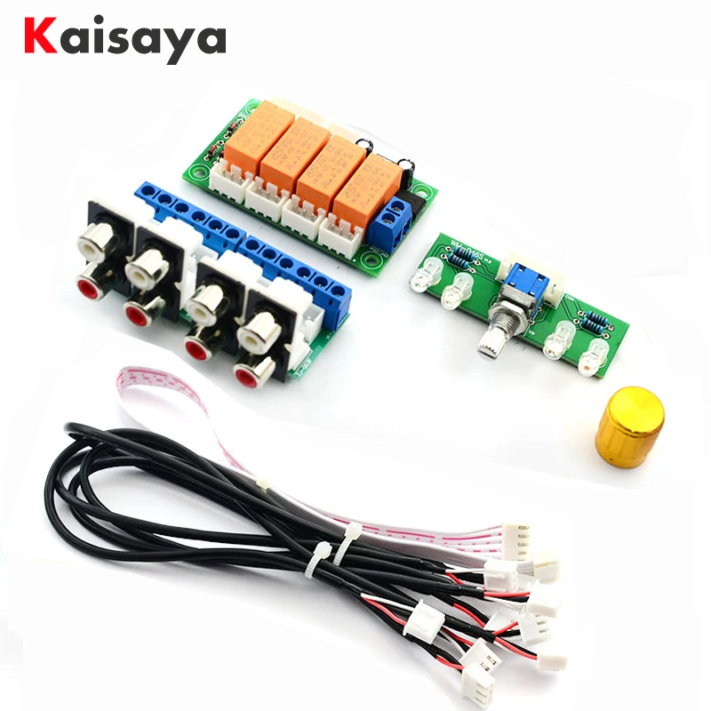 

Relay 4-way Audio Input Signal Selector Switching RCA Audio Switch Input Selection Board AC6-20V/DC7-30V B9-002