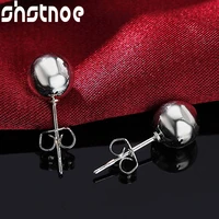925 sterling silver 8mm10mm stud earrings minimalist round ball small bead stud earrings for women jewelry gift