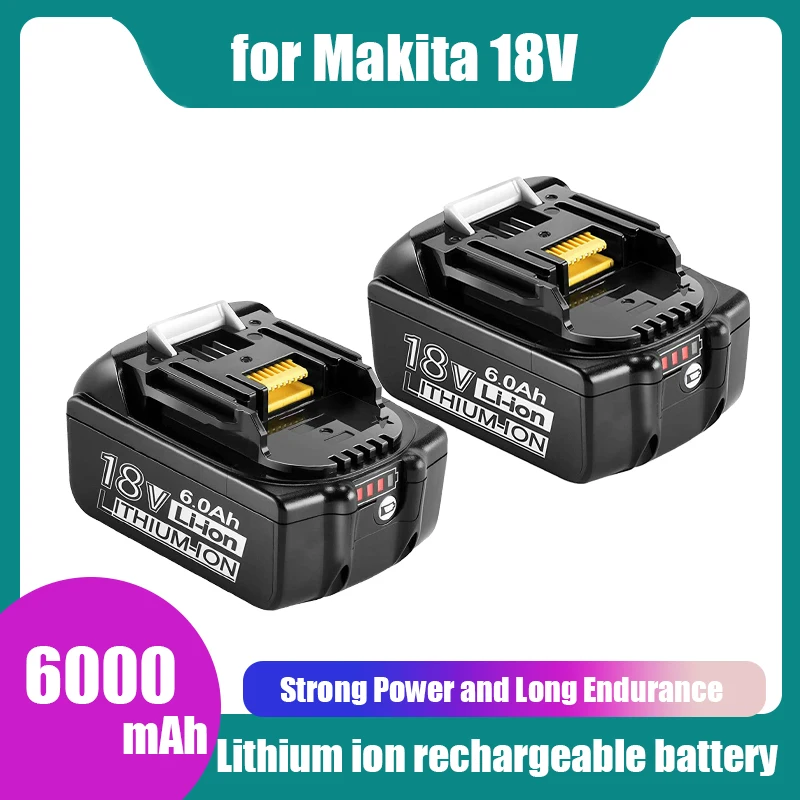 

Перезаряжаемый аккумулятор для электроинструментов Makita 18 в 6000 мАч с зеркальной заменой Li-Ion LXT BL1860B BL1860 BL1850 BL1830