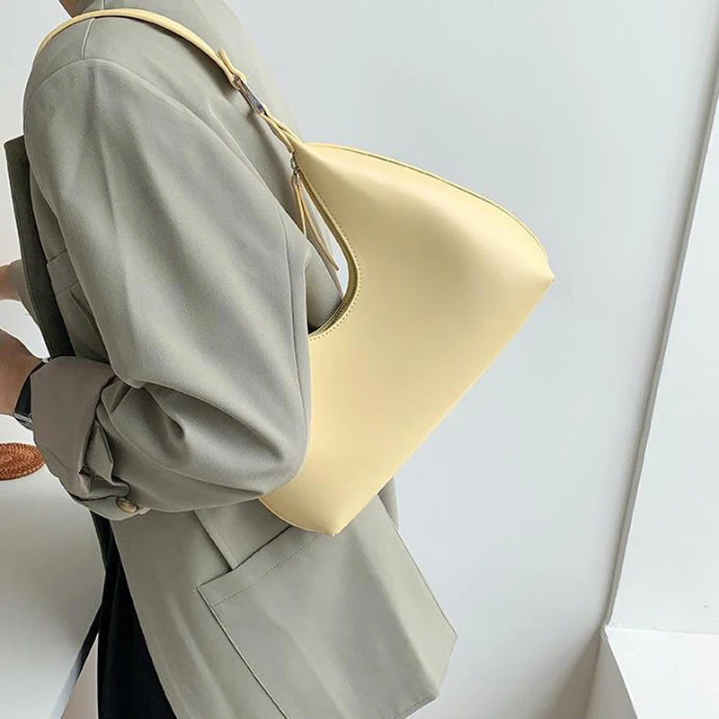 Women's Bag 2023 Luxury Designer Zipper Half Moon Handbags Fashion Ladies Shoulder Bag PU Leather Casual Hobos Underarm Bags