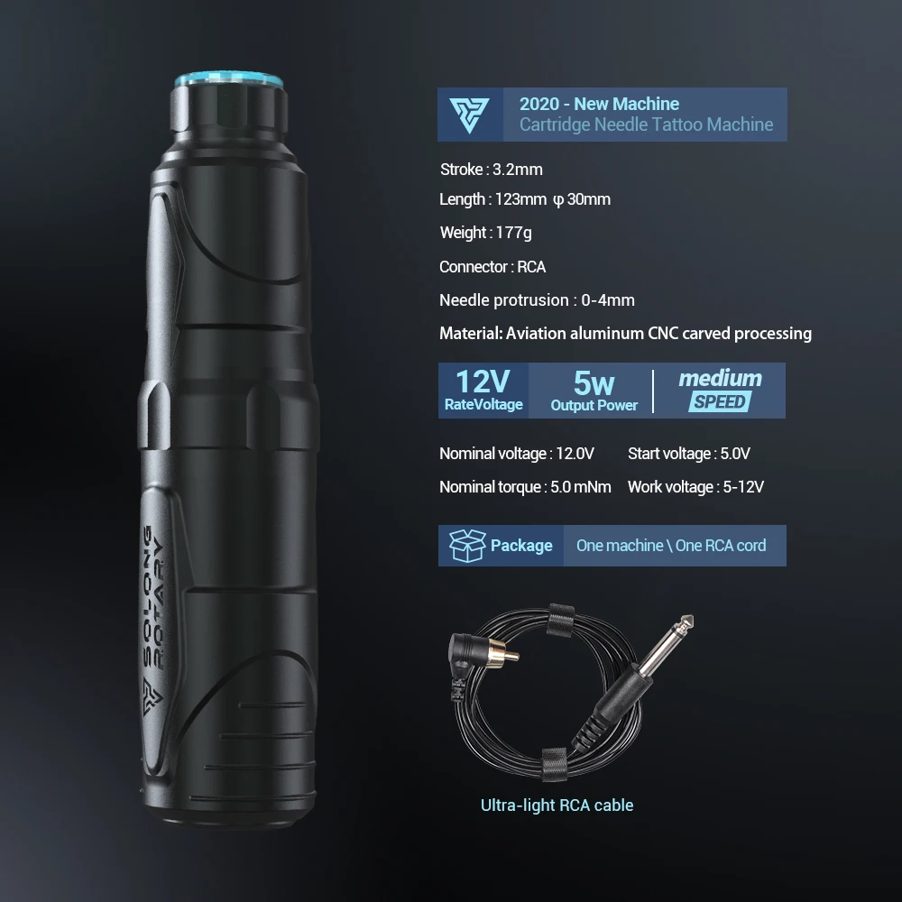 Машинка для тату-машинки Solong мотор с пустотелым стаканом RCA Интерфейс