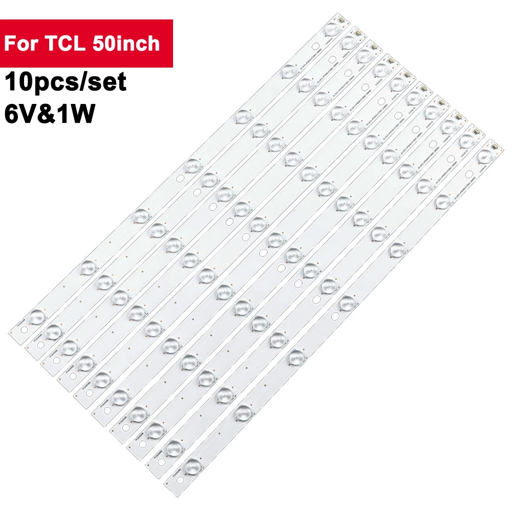 

10Pcs/Set 517mm 6V TV Backlight For TCL 50inch JS-LB-D-JP50S8-07CBAC 30806 A LED TV Strip 0806A E50S8100 PC62926B