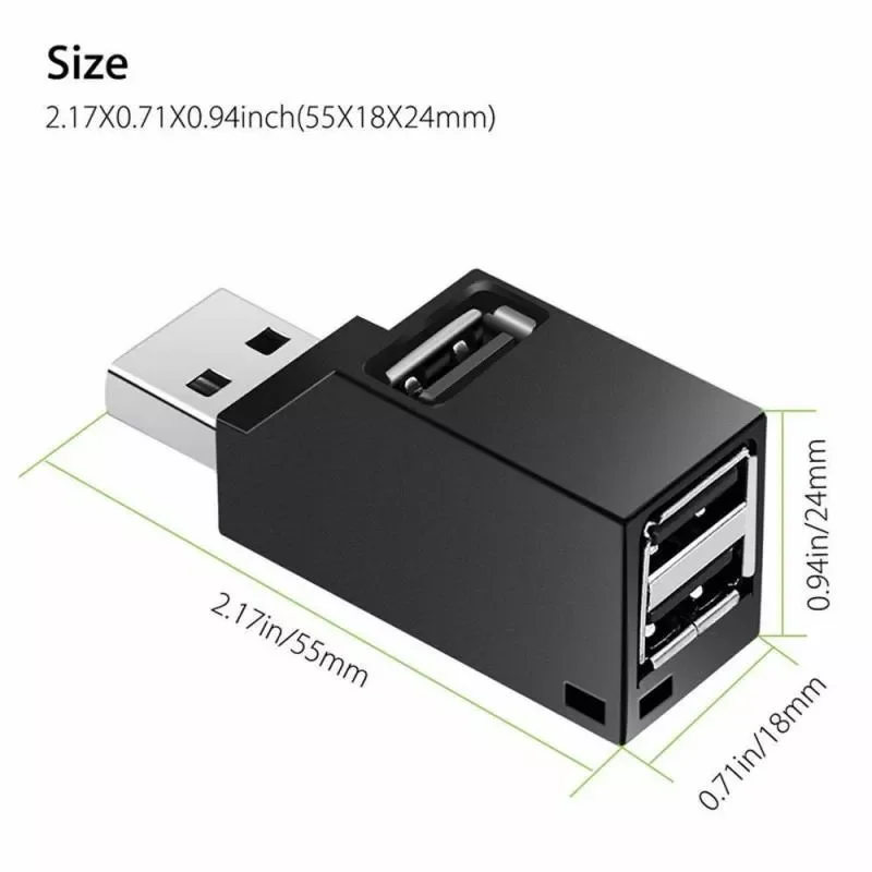

Hot Sales Accessories 3.0 hub Mini 3 Ports USB 2.0 Hub High Speed ​​Data Transfer Splitter Box Adapter For PC Laptop