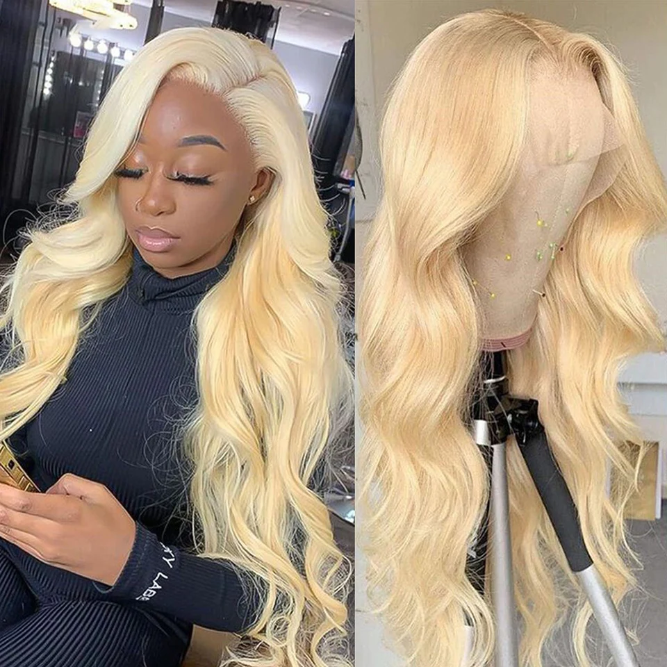 613 Transparent Lace Frontal Wig 30 Inch Body Wave Lace Front Wig Brazilian 13x4 Blonde Lace Front Wigs Human Hair for Women