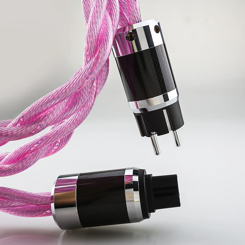 

Audiophile OCC Silver plated Hifi Power Cable US & EU&AU&UK AC Power Cord For Amplifier DAC filter